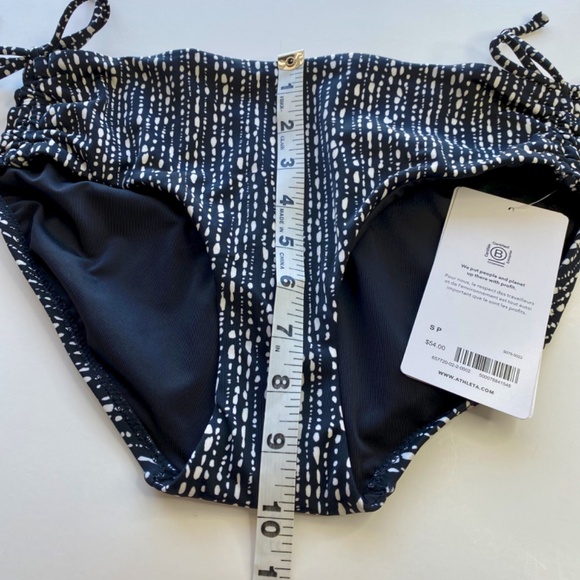 NWT ATHLETA Cinch Full Bikini Bottom, Rice Pearls Black - Picture 6 of 6